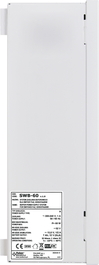 Sistema di alim.ne per switch poe, 52vdc/7ah/60w