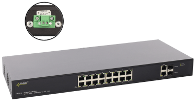 Switch poe a 16 porte per 16 telecamere ip s.alim.