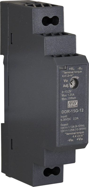 Convertitore ddr 12v/15w/1.25a dc/dc  for din rail