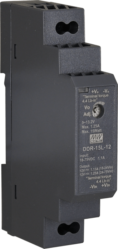 Convertitore ddr 12v/15w/1.25a dc/dc  for din rail