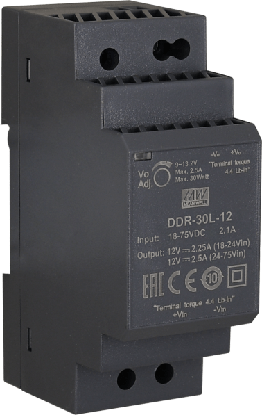 Convertitore ddr 12v/30w/2.5a dc/dc  for din rail