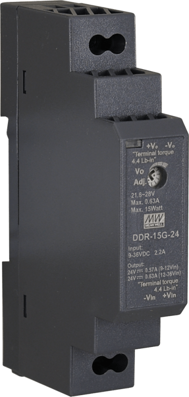 Convertitore ddr 24v/15w/0.63a dc/dc  for din rail