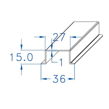 Profilo din zincato a caldo 35 x 15 senza fori