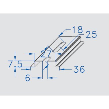 Profilo din zincato a caldo35 x 7,5  forato
