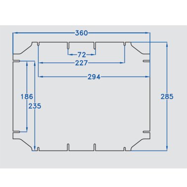 Piastra di fondo 360 x 280 per scatole 380 x 300