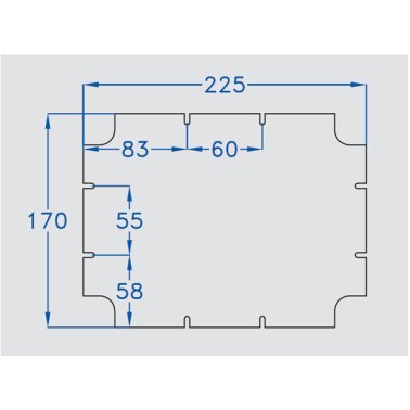 Piastra di fondo 215 x 165 per scatole 240 x 190 n