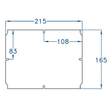 Piastra di fondo 215 x 165 per scatole 240 x 190