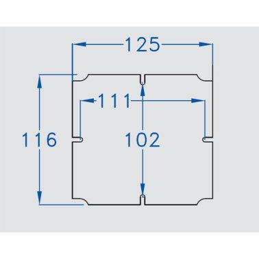 Piastra di fondo 125 x 115 per scatole 150 x 140