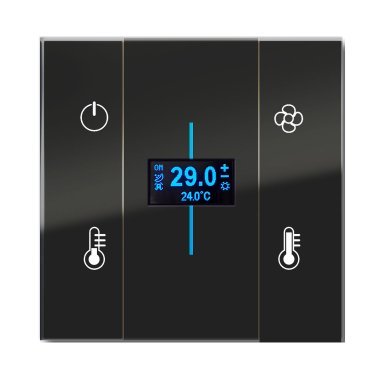 Qubik vertical cover termostato vetro 8 pulsanti 8