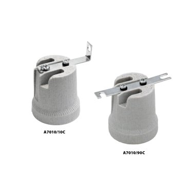 Portalampada e27 ceramica+ staffa a l