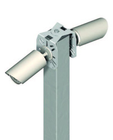 Supporto per 1 ÷ 3 telecamere per testa palo quad