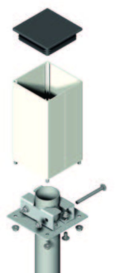 Torrette in alluminio bianco 120x120x2,5 mm h 250