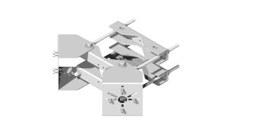 Supporto a ganasce multi telecamera per pali Ø 60