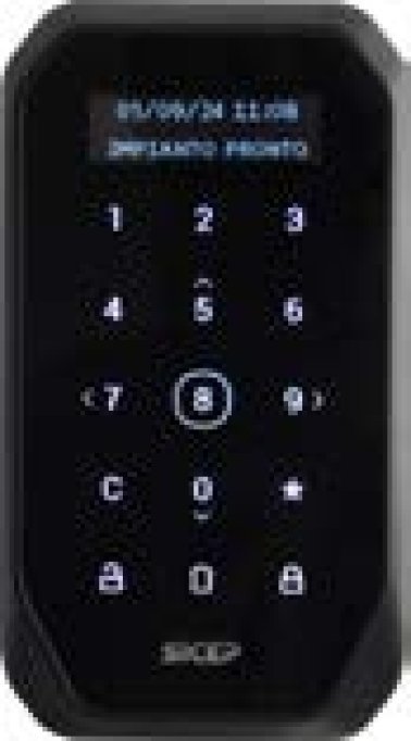 Tastiera capacitiva filare con display nera