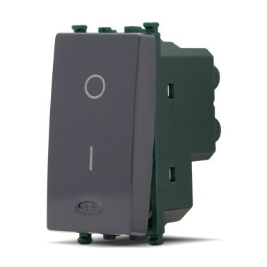 Interruttore bipolare spia (16a-250v) t2 662n nero