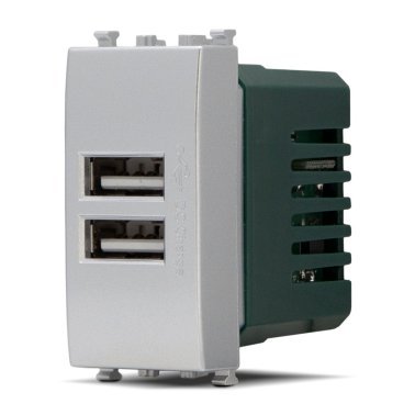 Doppia presa usb 2a t2 621a alluminio