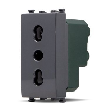 Presa bivalente (16a-250v) gem 618n nero -