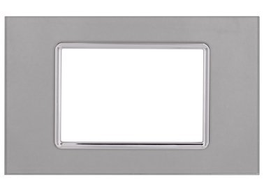 Placca vetro art 8003bl-3 3p silver