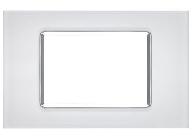 Placca vetro art 8003bl-1 3p bianco