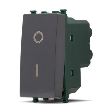 Interruttore bipolare 01 (16a-250v) gem 602n nero