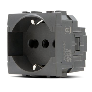 Presa schuko unel (16a-250v) art 814n nero -