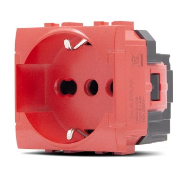 Presa schuko unel (16a-250v) art 814r rosso
