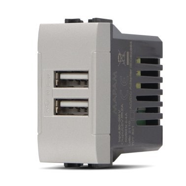 Doppia presa usb 2a art 821a alluminio