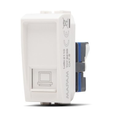 Connettore rete rj45 cat6 art 823b bianco -