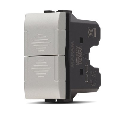 Doppio pulsante (10a-250v) art 827a alluminio