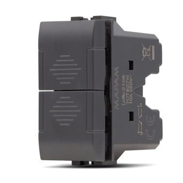 Doppio pulsante (10a-250v) art 827n nero -