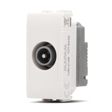 Presa tv passante art 834b bianco