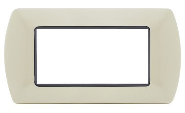 Placca metallo t1 8804-28 4p panna