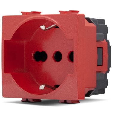 Presa schuko (16a-250v) joy 514r rosso