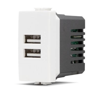 Doppia presa usb 2a joy 521b bianco