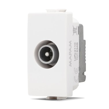 Presa tv passante joy 534b bianco