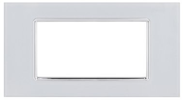 Placca vetro art 8004bl-1 4p bianco