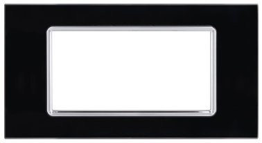 Placca vetro art 8004bl-2 4p nero