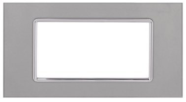 Placca vetro art 8004bl-3 4p silver