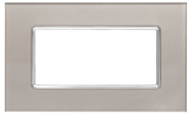 Placca vetro joy 5004bl-8 4p platino