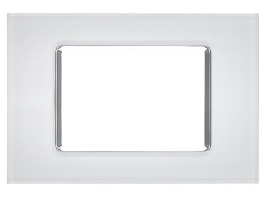 Placca vetro gem 6003bl-1 3p bianco