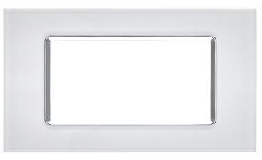 Placca vetro gem 6004bl-1 4p bianco