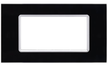 Placca vetro gem 6004bl-2 4p nero