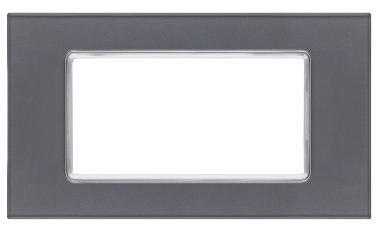 Placca vetro gem 6004bl-3 4p grigio