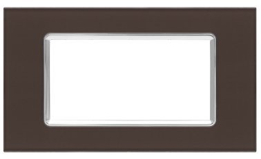 Placca vetro gem 6004bl-6 4p testa di moro