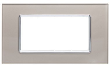 Placca vetro gem 6004bl-8 4p platino