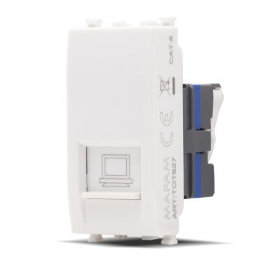 Connettore rete rj45 cat6 gem 627b bianco