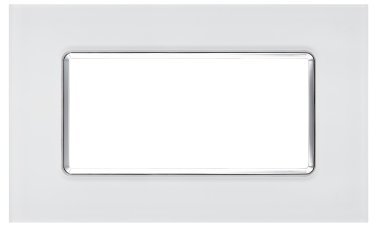 Placca vetro joy 5004bl-1 4p bianco