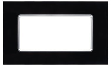 Placca vetro joy 5004bl-2 4p nero