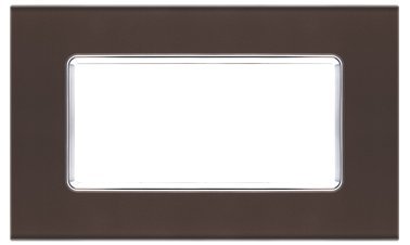 Placca vetro joy 5004bl-6 4p testa di moro