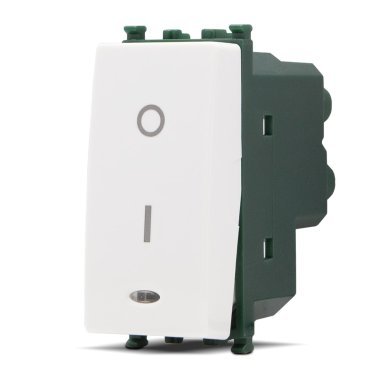 Interruttore bipolare spia (16a-250v) t2 662b bian